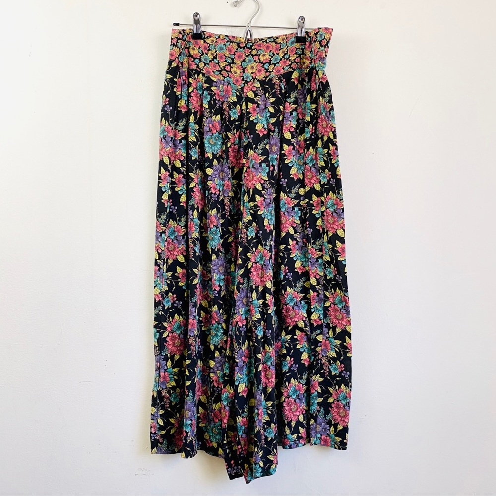 Vintage Floral High Waist Wide-Leg Palazzo Pants
